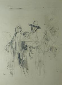 John Augustus 1878-1961,sketch of three figures and a child,Rogers Jones & Co GB 2016-11-12