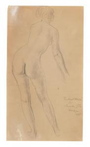 John Augustus 1878-1961,Standing Nude,1928,Bonhams GB 2024-03-27