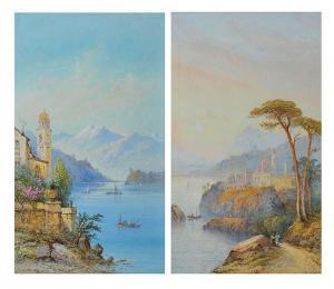 JOHN Edward St,VIEW OF LAKE LUGANO & NEAR PUZZVOLI,Ross's Auctioneers and values IE 2014-10-08