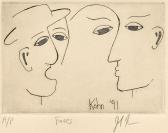 John KAHN,Depicting two male faces; pencilledannotations on ,Bonhams GB 2008-10-05