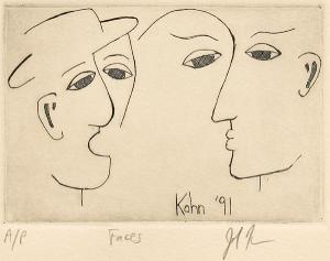 John KAHN,Depicting two male faces; pencilledannotations on ,Bonhams GB 2008-10-05