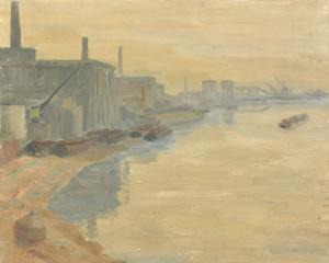 JOHNS IVOR 1924-1993,industrial river landscapes,1959,John Nicholson GB 2024-01-24