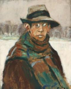 JOHNSEN Erik William 1866-1948,The artist's self portrait,1914,Bruun Rasmussen DK 2019-09-17