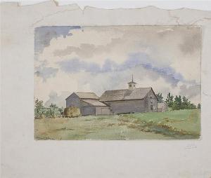 JOHNSON ANNIE S 1854-1937,New England barn,Eldred's US 2014-04-05