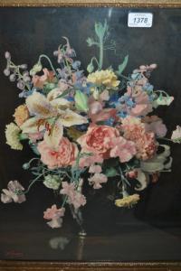 JOHNSON Barbara Wallace 1800-1900,still life vase of flowers,Lawrences of Bletchingley GB 2018-06-05