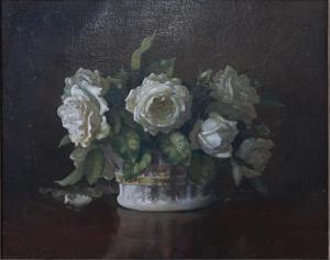 JOHNSON Barbara Wallace 1800-1900,White roses,Lacy Scott & Knight GB 2018-09-14