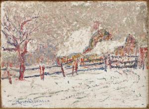 JOHNSON Francis Norton 1878-1931,Ferme sous la neige,Ruellan FR 2023-02-25