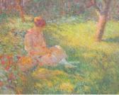 JOHNSON Francis Norton 1878-1931,LA FEMME DANS LE JARDIN,Besch Cannes Auction FR 2009-12-30