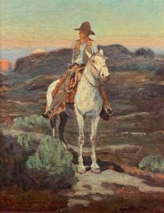 JOHNSON Frank Tenney 1874-1939,Moonrise Over Trail,1934,Scottsdale Art Auction US 2024-04-12