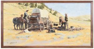 JOHNSON Harvey William 1921-2005,Chowtime in Montana,1972,Brunk Auctions US 2024-03-08