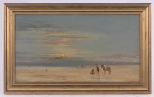 JOHNSON James 1803-1834,figures and donkey on a beach,Burstow and Hewett GB 2017-11-22