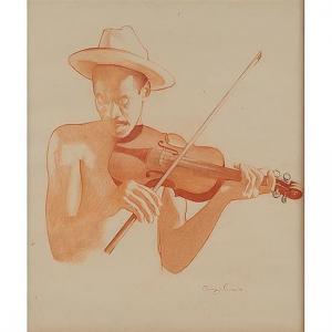 JOHNSON Oliver 1948,Violin Player,1984,Treadway US 2014-12-06