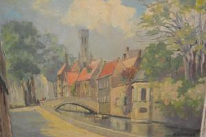 JOHNSON P,Bruges canal scene,20th Century,Lawrences of Bletchingley GB 2019-07-23