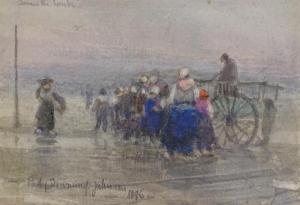 JOHNSON Patty 1847-1907,beach scene,1896,Burstow and Hewett GB 2019-11-13