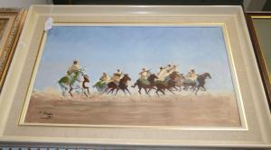 JOHNSON Percy 1895-1975,Arab Charge,1970,Tooveys Auction GB 2012-07-10