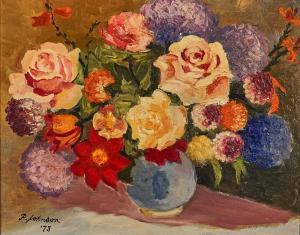 JOHNSON Percy 1895-1975,Still life of flowers,1973,Bellmans Fine Art Auctioneers GB 2021-09-07