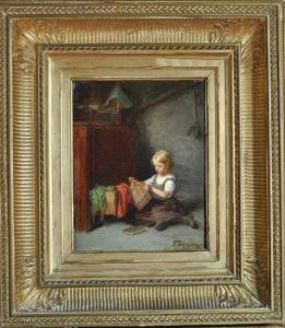 JOHNSON Samuel Frost 1835-1879,A SMALL GIRL SELECTING A HEAD SQUARE FROM HER CHE,Anderson & Garland 2011-09-13