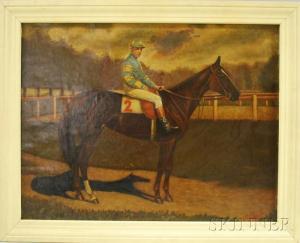 JOHNSON William 1800-1900,Portrait of a Thoroughbred and Jockey.,1900,Skinner US 2011-11-16