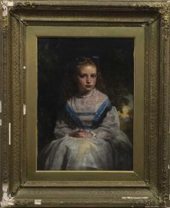 JOHNSTON Alexander 1815-1891,YOUNG GIRL IN BLUE RIBBONS,McTear's GB 2021-05-19