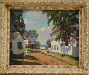 JOHNSTON Alice D 1900-1900,A New England Village Scene,Skinner US 2011-11-16