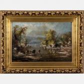 JOHNSTON John R 1800-1800,River Scene with Fisherman,Gray's Auctioneers US 2020-03-27