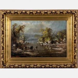 JOHNSTON John R 1800-1800,River Scene with Fisherman,Gray's Auctioneers US 2020-03-27
