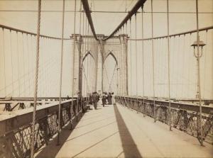 JOHNSTON John S 1839-1899,On the Brooklyn Bridge,1894,Swann Galleries US 2020-10-22