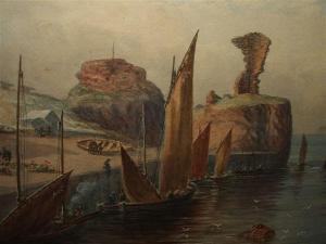 JOHNSTON Robert Porter 1924,Dunbar Castle and Bass Rock with harbour in the fo,Mallams GB 2011-03-09