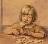JOHNSTONE Dorothy 1892-1980,ANNE - BUILDING A HOUSE OF CARDS,Ivey-Selkirk Auctioneers US 2011-03-12