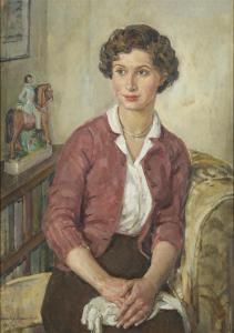 JOHNSTONE Dorothy 1892-1980,Portrait of a lady seated,1957,Rosebery's GB 2023-11-29