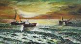 JOHNSTONE J.S 1800-1900,FISHING BOATS IN A HARBOUR,Ross's Auctioneers and values IE 2018-01-24