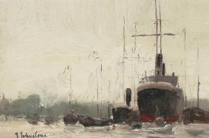 JOHNSTONE John Young 1887-1930,Montreal Harbour, December,Levis CA 2023-04-23