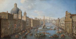JOLI DE DIPI Antonio 1700-1777,Rome, a view of Piazza Navona flooded,Sotheby's GB 2023-05-25