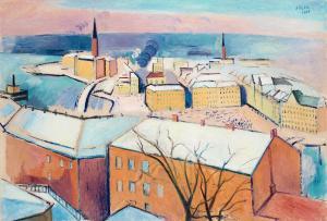 JOLIN Einar 1890-1976,Stockholm in winter,1915,Bukowskis SE 2012-10-24