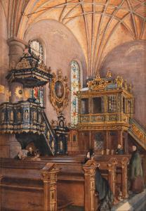 JOLIN Ellen 1854-1939,The German Church, Stockholm,1894,Bukowskis SE 2022-10-04