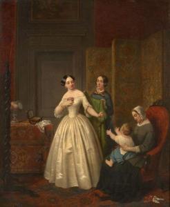 JOLLY Henri Jean Baptiste,Le départ pour le bal,1850,Artcurial | Briest - Poulain - F. Tajan 2020-09-29