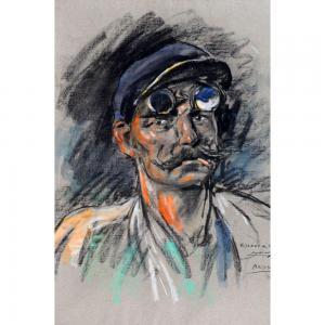 JONAS Lucien Hector 1880-1947,«Portrait de mineur »,Herbette FR 2011-05-08