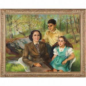 JONES Amy 1899-1968,Family Portrait,1948,Leland Little US 2015-06-13