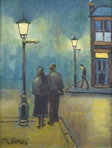 JONES Charles M 1923-2008,A lamplit street scene with figures,Peter Wilson GB 2023-03-23