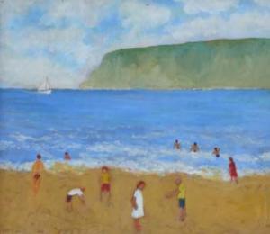 JONES Charles M 1923-2008,Beach scene withfigures,Peter Wilson GB 2010-11-10