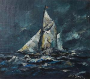 JONES Charles M 1923-2008,Yacht under sail on rough water,Capes Dunn GB 2023-01-24