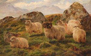 JONES Charles 1836-1892,Ram and ewes in the hills,1871,Bonhams GB 2023-11-15