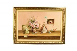 JONES Deborah 1921-2012,Still Life with Dolls and Roses,1975,Halls GB 2024-02-07