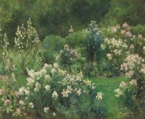 JONES Francis Coates 1857-1932,Flower garden,1922,Mainichi Auction JP 2022-02-25