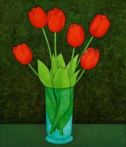 JONES Geoffrey 1908-1993,Still Life – Tulips,1984,Shapiro AU 2017-12-12
