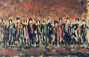 JONES Jack 1922-1993,figures in a choir on Lertpichai,Rogers Jones & Co GB 2023-01-13