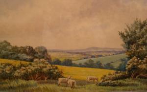 JONES Jo 1894-1989,Sheep to foreground with extensive landscape beyond,Dickins GB 2008-09-20