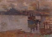 JONES John Llewellyn 1870-1927,Ferry at Dusk,Menzies Art Brands AU 2016-09-22