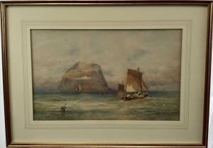 JONES John Rock 1836-1898,Bass Rock shipping scene,1899,Reeman Dansie GB 2022-08-21