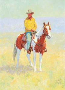 JONES John T 1940,Untitled - A Cowboy and His Pinto Horse,2011,Levis CA 2015-11-08